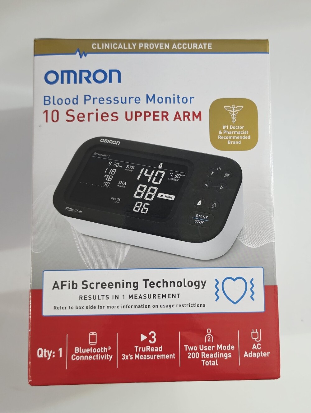 Omron 10 Series Blood Pressure + AFib Screening Technology Monitor